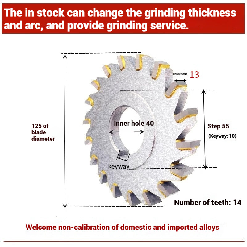 1057-Alloy three-face milling cutter can be customized tungsten steel 63 80 100 125 YW2 steel parts milling slot welding disk cutter Shandong Denso Pricision Tools Co.,Ltd.